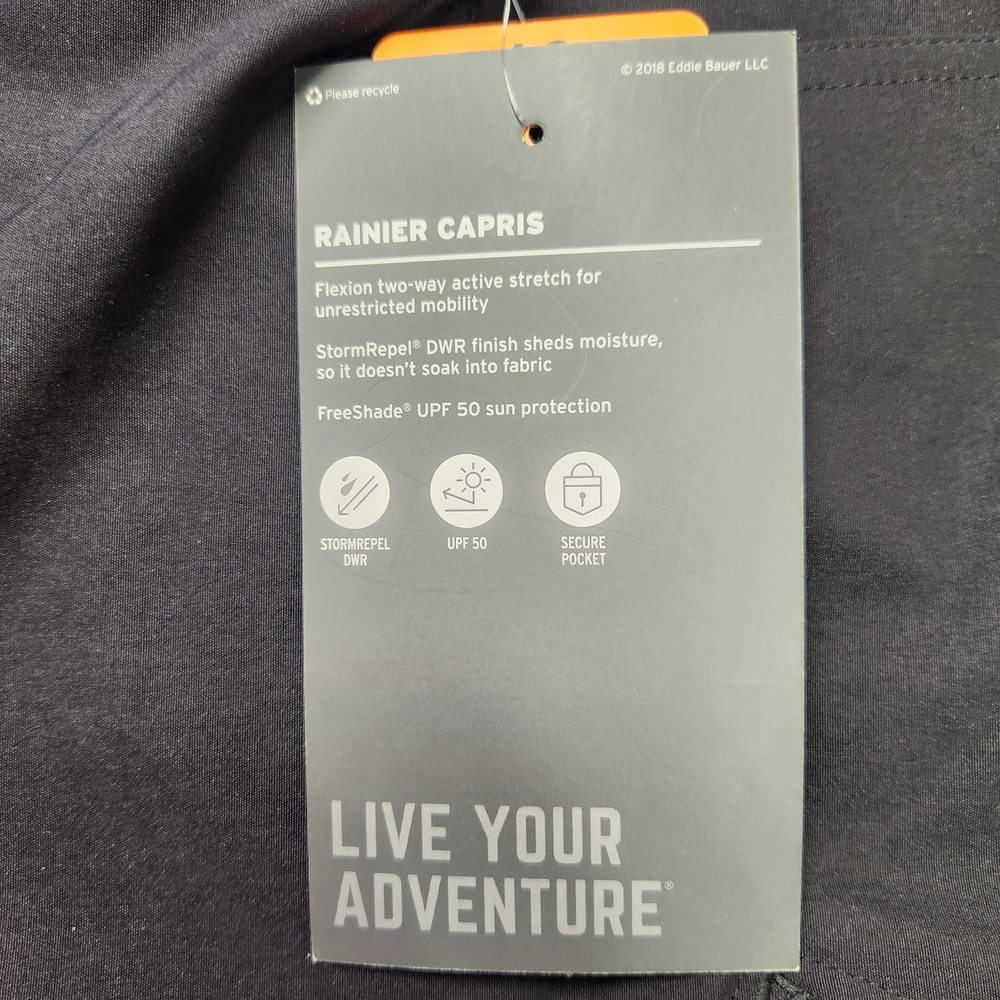 ⭐️NWT Eddie Bauer Rainier Capris – Size 16 – 94% Nylon – Spring Essential - Picture 9 of 10